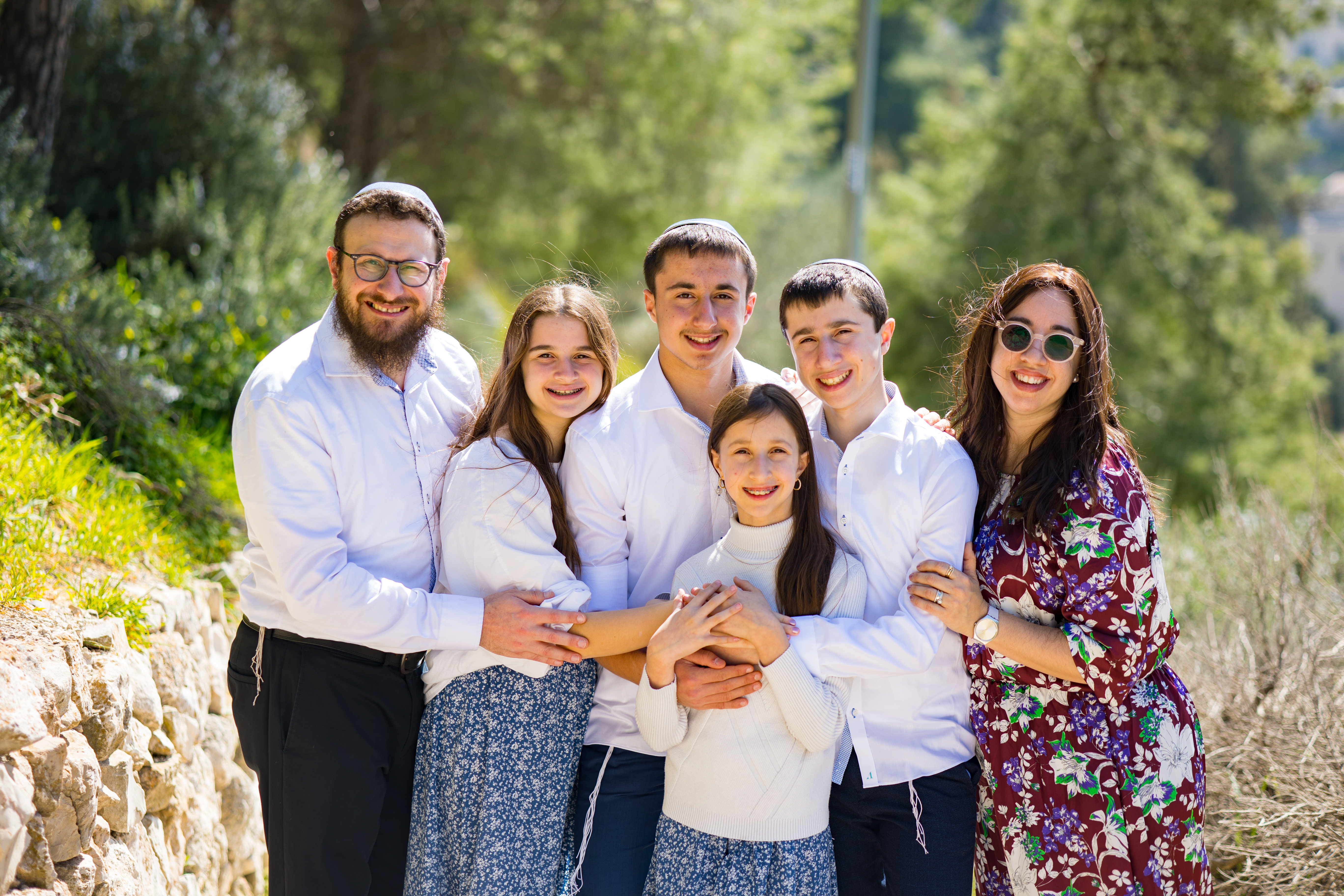 A family portrait on a sunny day
